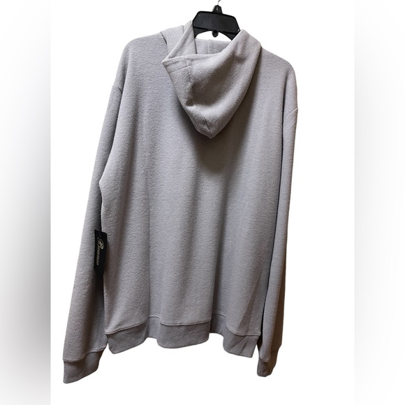 BEAUSE SOLID FLEECE PULLOVER HOODIE MEN ZIP-POCKETS HEATHER GRAY COLOR SIZE XXL - Picture 2 of 9